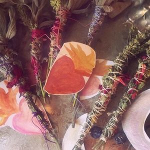 Sacred heart 💜 botanical wand lrg ✨🧚‍♀️🌿 sage, hyssop, rose handmade organic